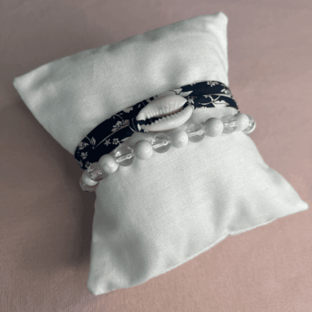 Océane & Howlite, cristal de roche coussin