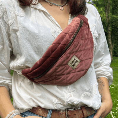 Sac Banane velours rose