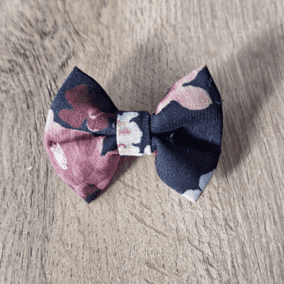 Barrettes Fleuries Bordeau x2