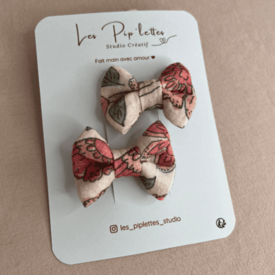 Barrettes Roses x2