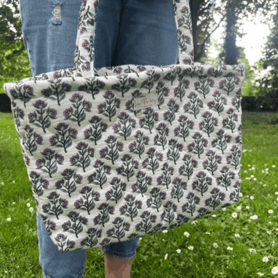 Sac cabas fleuri