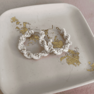 Créoles Macramé Ecru & Doré