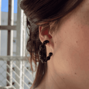 Créoles Macramé Noir & Doré