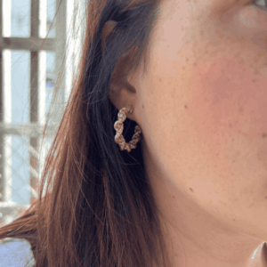 Créoles Macramé Rose Gold