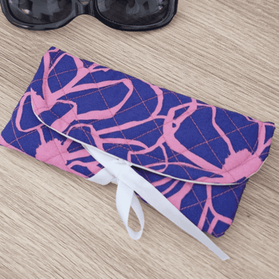 Etui à lunettes – Bleu & Rose