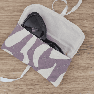 Etui à lunettes – Mauve & Blanc