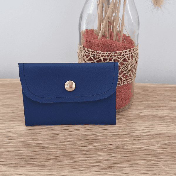 Porte monnaie bleu rectangulaire