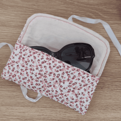 Etui à lunettes – Fleuri Bordeau