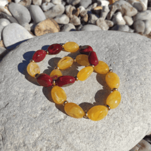 Bracelet Léonie – Bordeaux et ambre