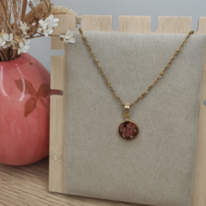 Collier Luna – Fleurs marrons