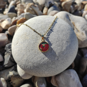 Collier Luna – Fleurs rouges