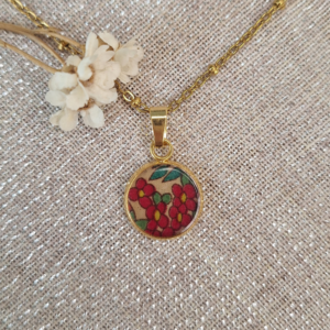 Collier Luna – Fleurs rouges