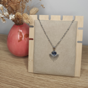 Collier Sol – Fleurs bleues