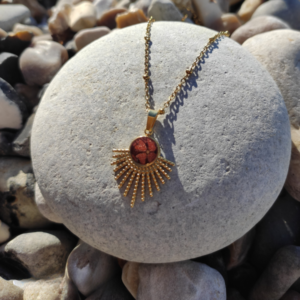 Collier Sol – Fleurs marrons