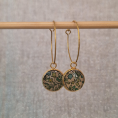 Créoles Luna – Fleurs vertes