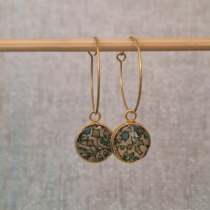 Créoles Luna – Fleurs vertes