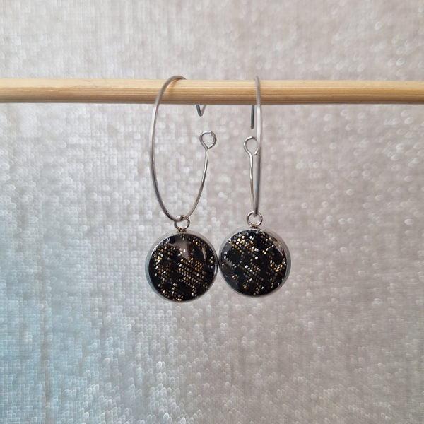 Créoles noir argenté