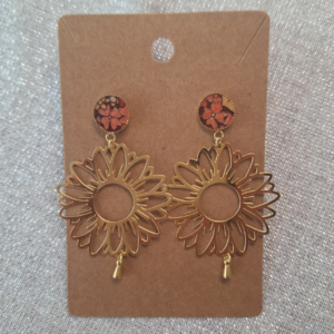 Boucles d&rsquo;oreilles – Flora marron