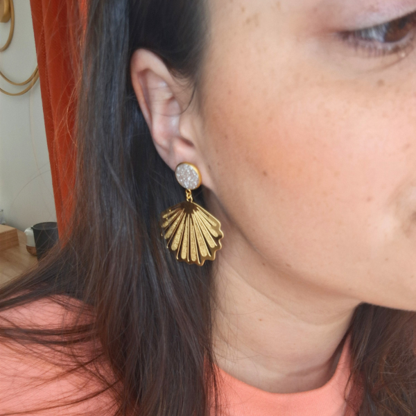 Boucles oreilles coeur - noir